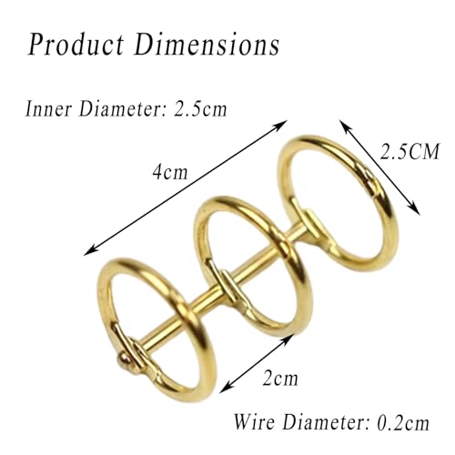 Ring Binding, Binder Rings 10Pcs Rings Clips, 3 Ring Loose Leaf Binders Book, for Notebook Diary Photo Album Binding