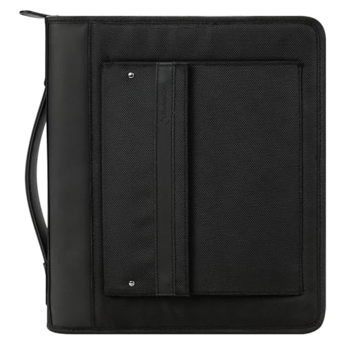 FranklinCovey - Friday Ring-Bound Binder for FranklinCovey Planners | Nylon - Zipper Binder with Handles (Monarch, Black)