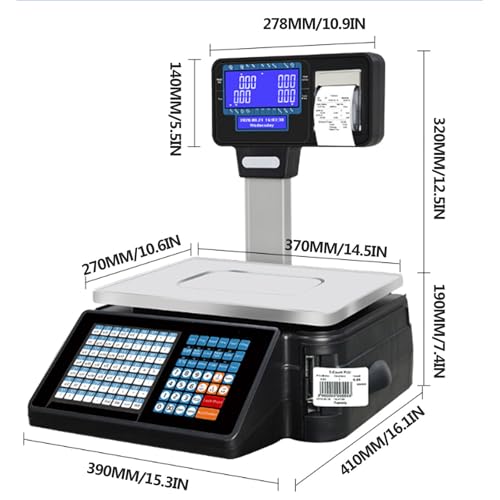 OGMOYT Digital Label Printing Scale with Thermal Printer and LCD Display for Retail and Shipping ，C