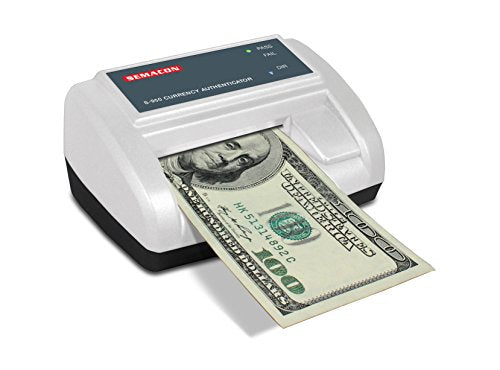Semacon S-950 Compact Automatic Currency Authenticator/Counterfeit Detector, AC Operation Only, Pass/Fail Indicator, Compact Space-saving Design, Fast Processing and Results