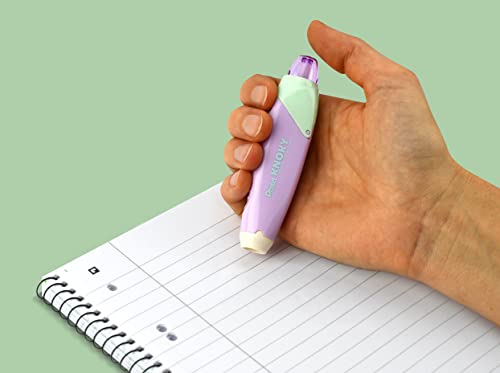 Pentel XZTT805K-WY Knoky Correction Tape with Push Mechanism, Ergonomic Shape, Refillable, Length 6 m, Width 5 mm, Casing Colour Light Green, 1 Pack = 12 Blister Cards