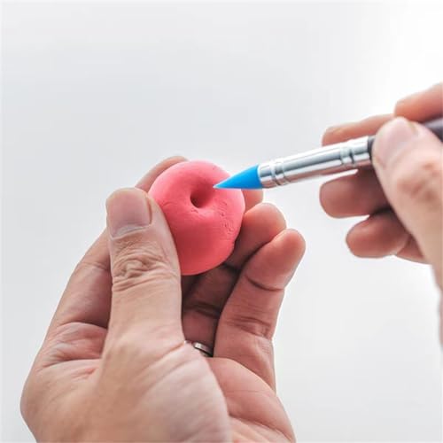 QVEZPRYX Indentation Silicone Pen 5 Sets of Clay Marking and Finishing Tools DIY Plastic Soft