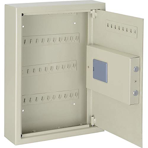 Global Industrial Key Cabinet, Electronic, 48 Keys, 12x4x17-3/4, Sand