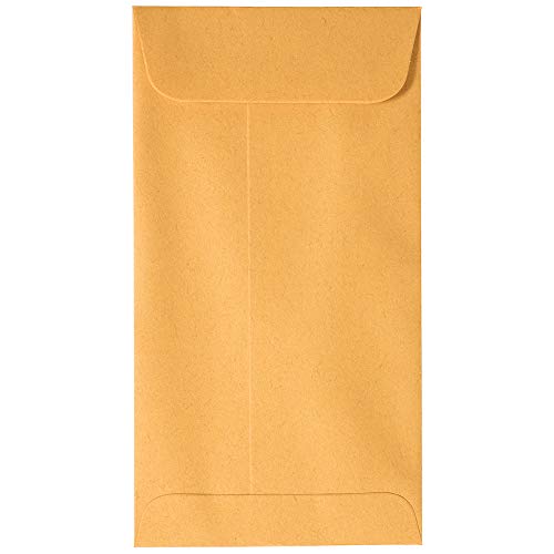 JAM PAPER #7 Coin Business Envelopes with Peel and Seal Closure - 3 1/2 x 6 1/2 - Brown Kraft Manila - Bulk 500/Carton