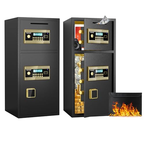 6 Cuft Large Double-door Coin-operated Safe Box Fireproof Waterproof