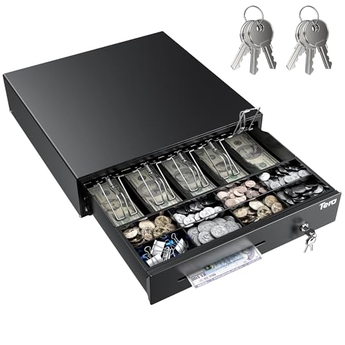 Tera Cash Register Drawer 16 inch: 5 Bill 8 Coin Media Slot for POS, 415A