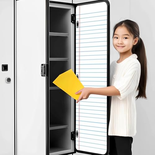 CEREJYPUZ 2 Pcs Locker Magnetic Wallpaper Notebook Paper First Day School Composition Classroom 12" x 36" Wall Magnetic Sticker Removable Locker Accessories Decor Easy Install for Office School