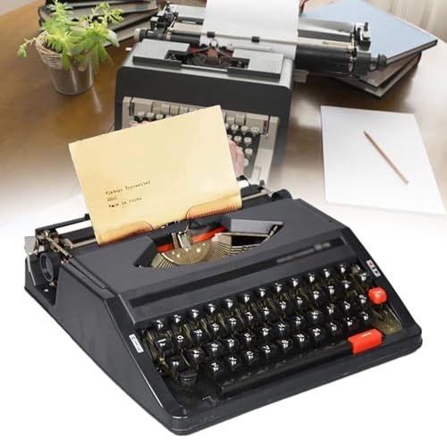 Jiangtaom Classic Manual Typewriter, Retro Portable Manual Props Typewriter Antique Typewriter Decoration Artistic Design Typewriter(Black)