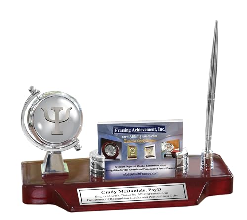 Psychology Gift School Graduation Graduate Nameplate Plaque Desk Clock Pen