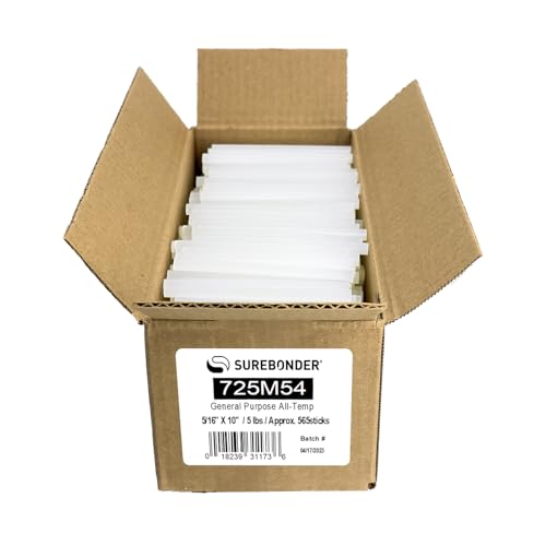 Surebonder Mini Size Clear Dual Temp Hot Glue Sticks – 5 lb Box, Perfect for Crafts, DIY, & All-Purpose Use, Approximately 565 Mini Glue Sticks