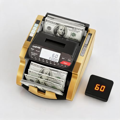 Multi-Function Money Counter Machine, UV/MG/IR/DD/MT, Add & Batch Modes, Cash Counter with LCD Display