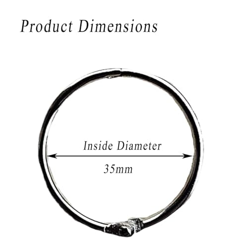 Binder Rings, Binder Rings, 100 Pcs DIY Craft Practical Metal Book, Small Card for School Home Files(35mm)