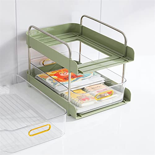 EliteBloom File Magazine Folder Holder Desktop Storage Box Drawer File Rack Desktop Organizer Transparent Large Capacity Can Hold A4 Paper for Office Home Activity Room File Organizer
