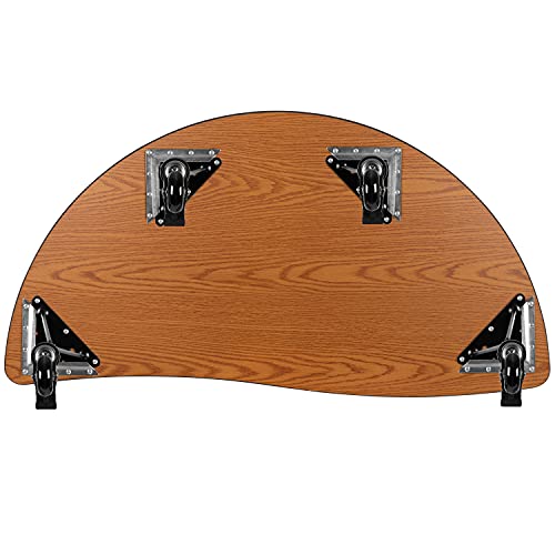 BizChair Mobile 47.5" Half Circle Wave Flexible Collaborative Grey Adjustable Height Activity Table