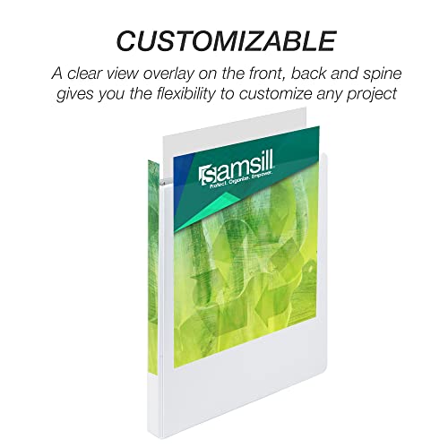Samsill Plant-Based 0.5 Inch Durable Round Ring, View Binder, Eco-Friendly, USDA Certified Biobased, 6 Pack, White