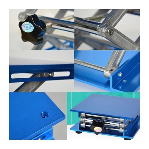 Mini Lifting Table 1pcs Lift Table Lab Plate Jack Scissor Stand Platform Router Workbench Laboratory Carpentry Tools(Silver-200X200MM)