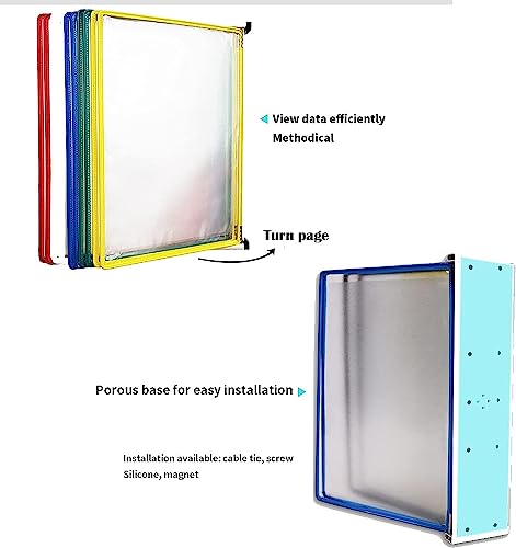 Hanging Wall File Folder, 10 Double-sided Panel Display System, Wall-mounted Folder, Page-turning File Holder, A4/letter Size, Used To Display Menus/catalogs/reports, Etc. (Color : G) ( Color : G )