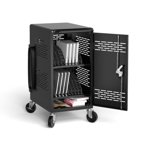 POCHAR Fully Assembled 20 Devices Laptop Charging Cart for Chromebook iPad