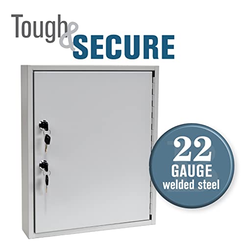 STEELMASTER by BankSupplies 110 Key Cabinet | Dual Lock Control Key Box | Welded 22 Gauge Steel Construction | Scratch Resistant | Write-On Key Tags for Easy Identification