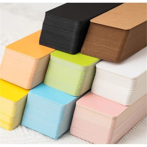 Blank Kraft Paper Business Card 100/300/600pcs Color Word Card Kraft Paper Postcard Retro Blank DIY Handwritten Note Writing Label Bookmark Learning(Red,600pcs)