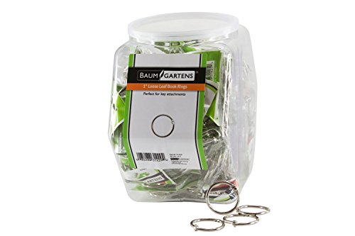 Baumgartens Book Rings, 1-Inch, Silver