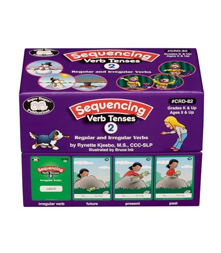 Super Duper Publications | Sequencing Regular and Irregular Verb Tenses Set 2 Fun Deck | Communication and Early Reader Skills Flash Cards | Educational Learning Materials for Children