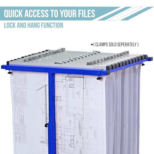 Adir Mobile Blueprint Holder - Adjustable Blue Print Storage Organizer and Construction Plan Holder – Plans Rack for Jobsite and Office (Without Blueprint Clamps)