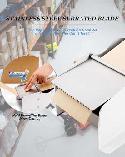 Water Activated Gummed Kraft Paper Tape, Packaging Dispenser for Shipping, Carton and Box Sealing