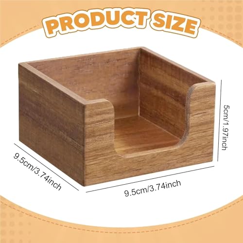 Yingluno Post It Note Holder 2Pcs Acacia Wood Sticky Note Holder Dispenser for Desk Organizer