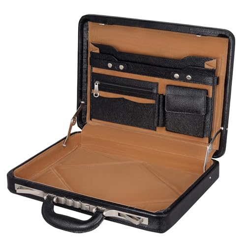 ACEKING Full Grain Leather Briefcase for Men, Professional Laptop Attache Case, Executive Office Work Bag