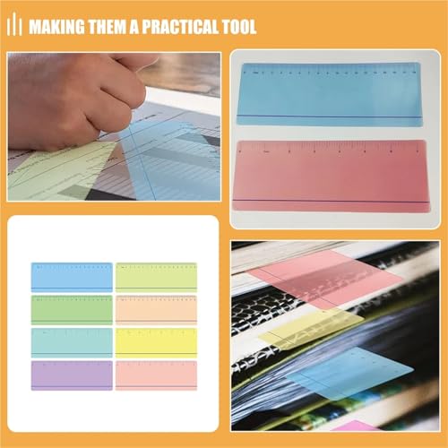 Guided Reading Strips 8-Pack Reading Strip Ruler Bookmarks, Measuring Guide for Dyslexia & Classroom Use