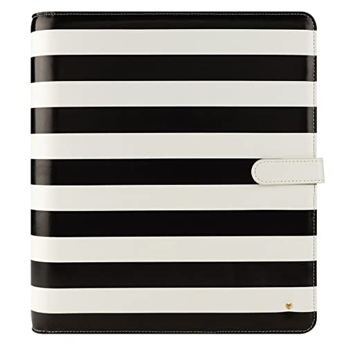 FranklinCovey - Miranda Ring-Bound Binder for FranklinCovey Planners | Simulated Leather - Snap Binder (Monarch, Striped)