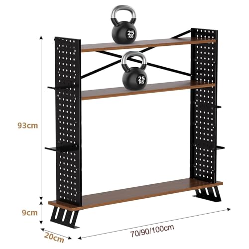 GUODDM 3 Tier Desk Hutch with Adjustable Wood Shelf & Pegboard Trays, Computer Desktop Bookcase Metal(White,70 * 20 * 93CM)