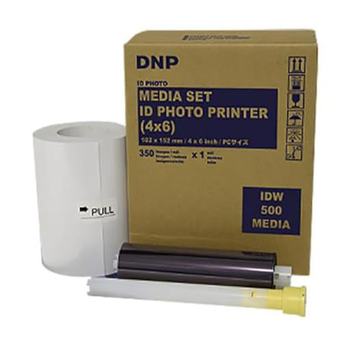 DNP 4x6 Paper Roll Media Set for IDW500 ID Photo Printer, 350 Prints