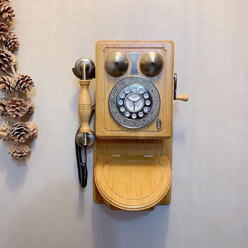 DAEOIBHJR Wall Antique Phone European Style Vintage Telephone Retro Landline Phones Old Fashioned Wall Mounted Corded Telephones for Home Office Hotel Decor
