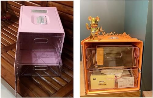 LILIUPEILONG Filing Cabinet with 2 Drawers and Aviation Aluminum Case, Suitable for Home Office(Orange)
