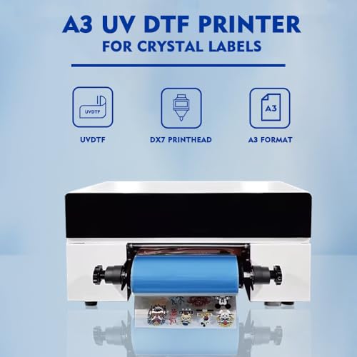 A3 UV DTF Printer for Crystal Labels, 30cm Print Width, EPSON DX7 Printhead, Industrial DTF Printing Machine, 720DPI, 1m/h Speed (3 UV DTF Printer)