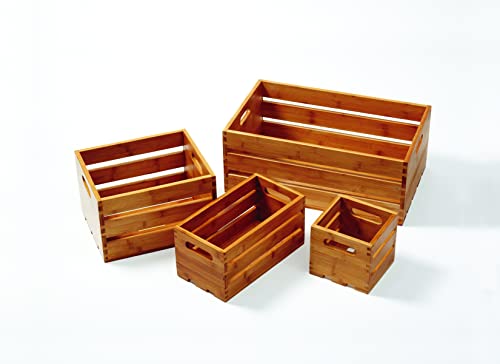 American Metalcraft WTBA10 Crate, Wood, Bamboo, 8" Height, 12-1/2" Width, 10-1/4" Length