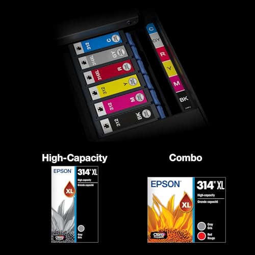 EPSON 314 Claria Photo HD Ink High Capacity (T314XL922-S) Works with Expression XP-15000 Gray/red