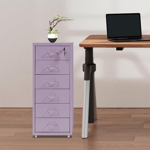 JSEBNHCUX 6 Drawer File Cabinet with Lock Metal Office Filing Cabinet