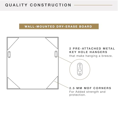 MCS Dry Erase Calander Walnut Framed Monthly Calendar, 30x30, Events & More
