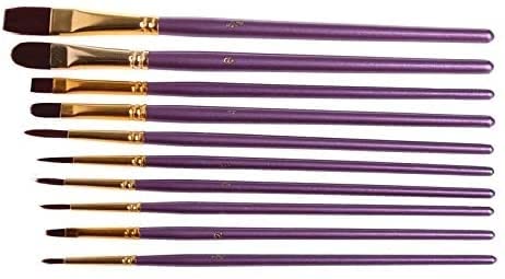 Feilx 10Pcs/Set Nylon Artist Paint Brush Professional Watercolor Acrylic Wooden Handle Painting Brushes Art Supplies Paintbrush Sets