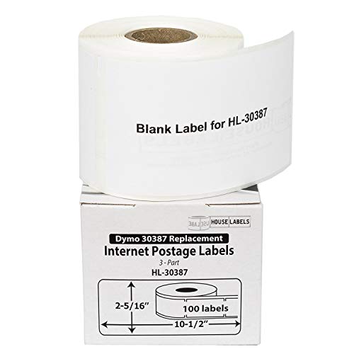 HouseLabels Compatible with Dymo 30387 Labels, 2-5/16" x 10-1/2"