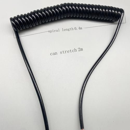 6 Core 20AWG 0.5mm2 Coiled Curly Mains Flex Cable Spring Wire