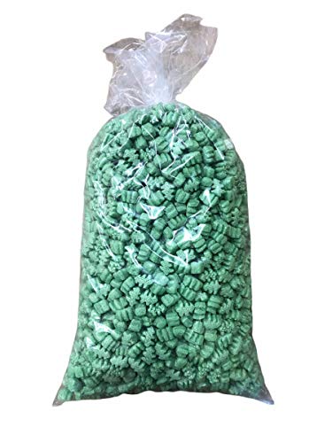 Bubblefast! Brand FunPak Plant Based Biodegradable Packing Peanuts, 1.5 cu ft Bag, Compostable (Green Christmas Trees)