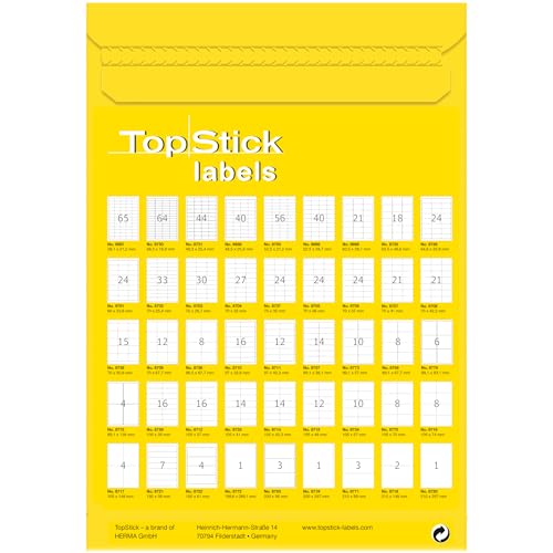 TopStick Self Adhesive Spine Labels, 7 Labels Per Sheet A4, 1000 Sheets, 192 x 38 mm, 7000 Labels, Blank Sticky Labels for Lever Arch Files, for Laser Inkjet Printers, White