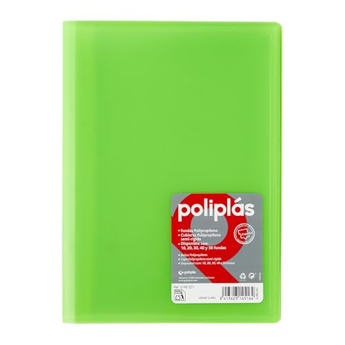 grafoplas – Folder Foolscap, Tapas, PP poliplás Translucent 40 Green