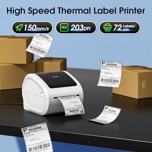 Omezizy Bluetooth Shipping Label Printer with Built-in Label Compartment