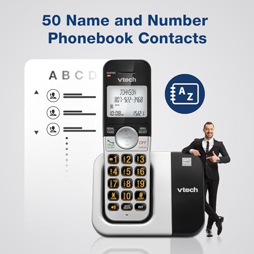 VTech DECT 6.0 Cordless Phone – Interference-Free Sound, Large Backlit Display, Big Buttons, Caller ID, Speakerphone | VG231