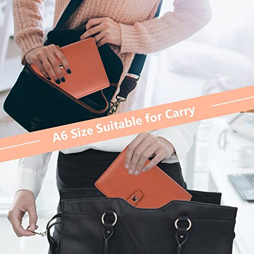 ONMYJFD A6 PU Leather Budget Binder Cash Envelopes Organizer with 12 Pcs Binder Pockets,Budget Sheets,Sticker Sheets for Money Saving(D)